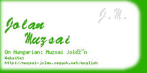 jolan muzsai business card